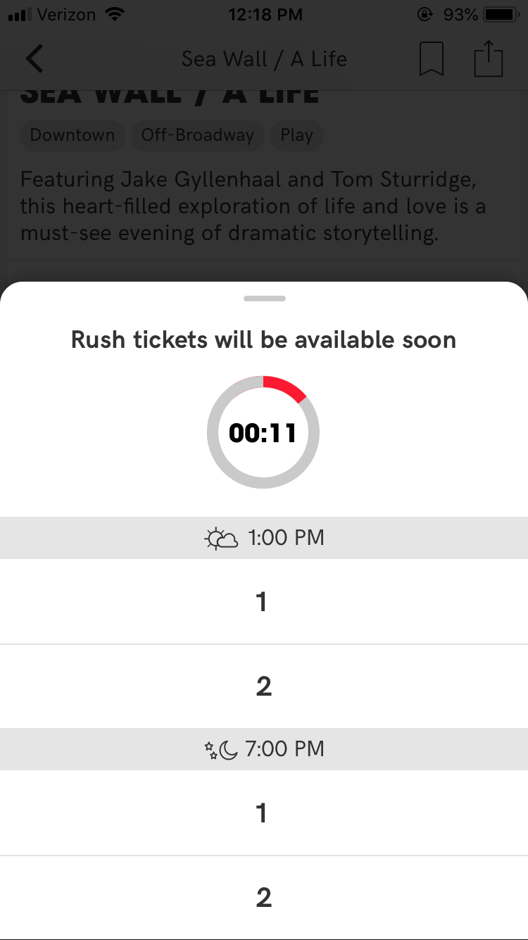 rush countdown